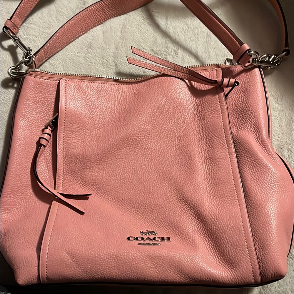 Coach Pink Leather Marlon shoulder bag
